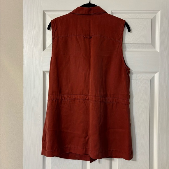 Sanctuary Anthropologie Terracotta Utility Drawstring Vest 100% Tencel size M - Picture 2 of 9